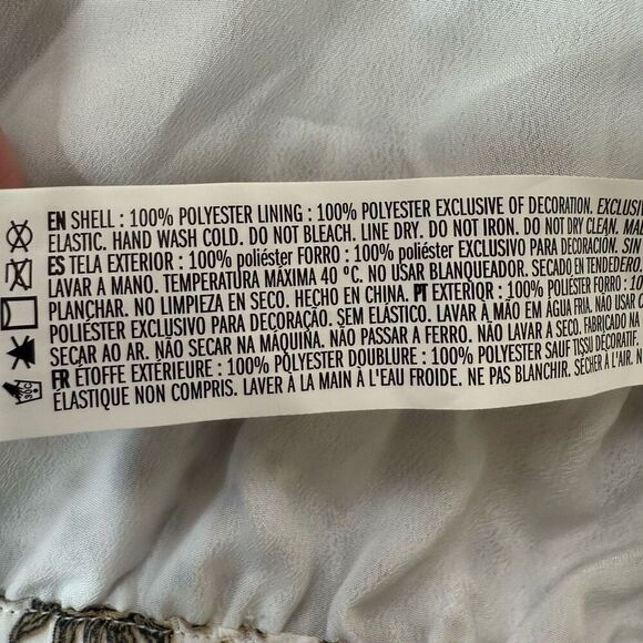 Forever 21 Zodiac Celestial Sun Star Moon Chiffon Wrap Bell Top Blouse S - Picture 5 of 7